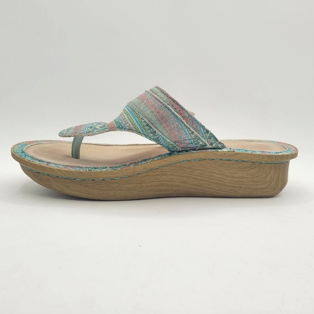 Alegria Codi Seascape Thongs Women's 8 - 8.5 Comfort Footbed Sandals Coral - Picture 4 of 13